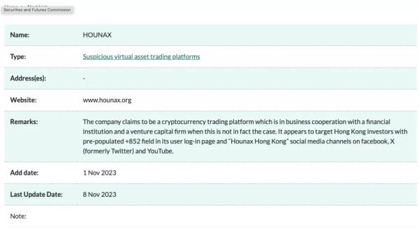 ЗМІ дізналися про розслідування щодо криптоплатформи Hounax - INFBusiness