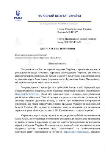 Щодо блогерки Алхім відкрили друге кримінальне провадження, — нардепка Піпа - INFBusiness