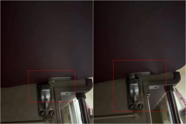 На кадрах з відео, яке опублікувала пасажирка Укрзалізниці, видно, що полиця не закріплена належним чином На кадрах з відео, яке опублікувала пасажирка Укрзалізниці, видно, що полиця не закріплена належним чином