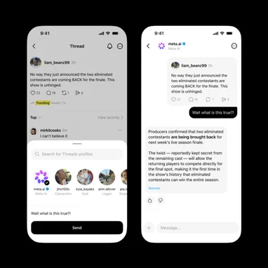 Meta запровадила свого чат-бота до приватних повідомлень Threads.