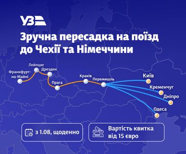 Залізницею з України до Німеччини можна буде дістатися, скориставшись пересадкою у Перемишлі.
