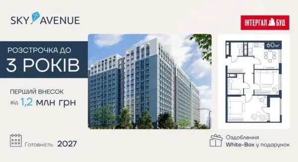 Розстрочка на двокімнатні квартири: умови акції