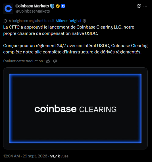 Coinbase отримала дозвіл CFTC на управління деривативами в США